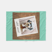 Rustic Wood met Lijst vierkant fototoestel Fleece Deken (Voorkant (Horizontaal))