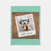 Rustic Wood met Lijst vierkant fototoestel Fleece Deken (Voorkant)