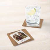 Rustic Wood met Lijst vierkant fototoestel Kartonnen Onderzetters (Insitu)