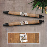 Rustic Wood met Lijst vierkant fototoestel Zwarte Inkt Pen<br><div class="desc">Voeg je favoriete afbeelding toe aan deze sjabloon.</div>