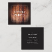 Rustic Wood met opgeruimd hout en vignet Vierkante Visitekaartje (Voorkant / Achterkant)