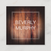 Rustic Wood met opgeruimd hout en vignet Vierkante Visitekaartje (Voorkant)