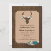 Rustic Wood met uitnodiging tot huwelijk (Voorkant)