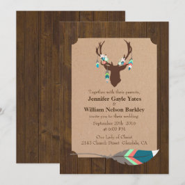 Rustic Wood met uitnodiging tot huwelijk