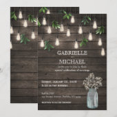 Rustic Wood met uitnodiging voor weddenschappen (Voorkant / Achterkant)