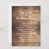 Rustic Wood Milestone Birthday Party voor hem Kaart (Voorkant)