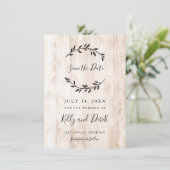 Rustic Wood Minimalist Branches slaan de datum op Kaart (Staand voorkant)