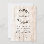 Rustic Wood Minimalist Branches slaan de datum op Kaart (Voorkant)