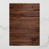 Rustic Wood minimalistisch formeel Klassiek Initia Folie Uitnodiging (Achterkant)