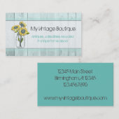 Rustic Wood Mint/Mason Jar Visitekaartje (Voorkant / Achterkant)