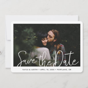 Rustic Wood Modern Borders Foto bruiloft Save The Date