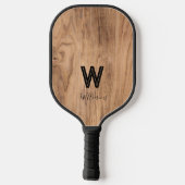 Rustic Wood Modern Monogram Pickleball Paddle (Achterkant)