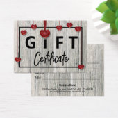 Rustic Wood Modern Valentijnsdag Hearts Cadeaukaar Visitekaartje (Bureau)