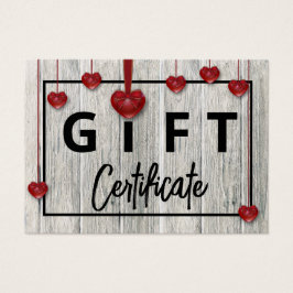 Rustic Wood Modern Valentijnsdag Hearts Cadeaukaar Visitekaartje