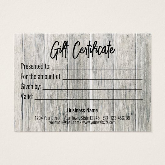 Rustic Wood Modern Valentijnsdag Hearts Cadeaukaar Visitekaartje (Achterkant)