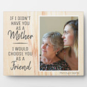 Rustic Wood Moeder Friend Custom Photo Plaque Fotoplaat (Voorkant)