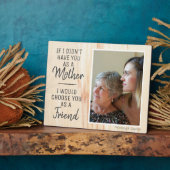 Rustic Wood Moeder Friend Custom Photo Plaque Fotoplaat (Zijkant)