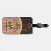 Rustic Wood Monogram Bagagelabel (Achterkant horizontaal)