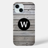 Rustic Wood Monogram Case-Mate iPhone Case (Achterkant)