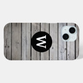 Rustic Wood Monogram Case-Mate iPhone Case (Achterkant (horizontaal))
