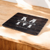 Rustic Wood Monogram Familienaam  Snijplank