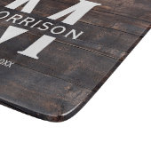 Rustic Wood Monogram Familienaam  Snijplank (Hoek)