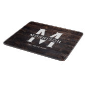 Rustic Wood Monogram Familienaam  Snijplank (Hoek)