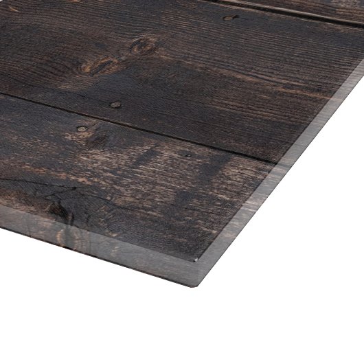 Rustic Wood Monogram Familienaam  Snijplank (Hoek)