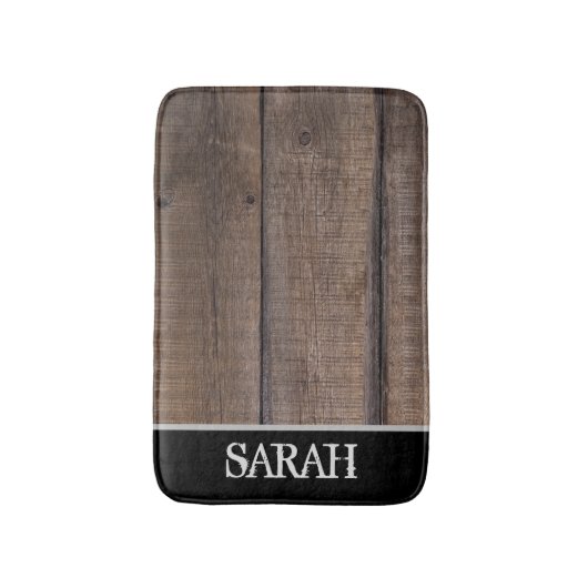 Rustic Wood Monogram Farmhouse Barn Distress Badmat (Voorkant Verticaal)