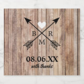 Rustic Wood Monogram Mini Likeurfles Etiket (Enkel label)
