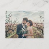 Rustic wood monogram photo Wedding budget RSVP Informatiekaartje (Achterkant)