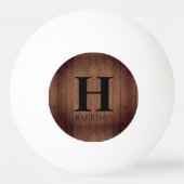 Rustic Wood Monogram  Pingpongbal (Achterkant)