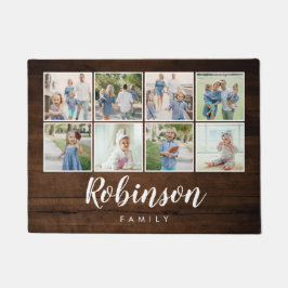 Rustic Wood Monogrammed 8 Fotoserie Collage | Deurmat