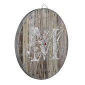 Rustic Wood Monogrammed Dartbord (Voorkant Links)
