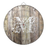 Rustic Wood Monogrammed Dartbord (Voorkant)