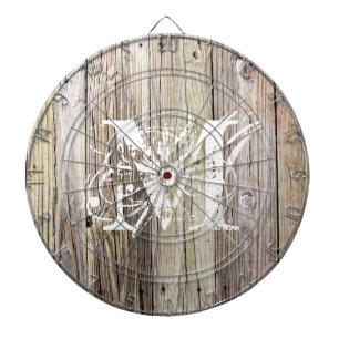 Rustic Wood Monogrammed Dartbord