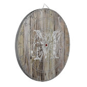 Rustic Wood Monogrammed Dartbord (Voorkant Links)