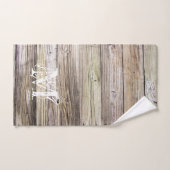 Rustic Wood Monogrammed Handdoek (Handdoek)