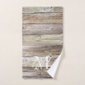 Rustic Wood Monogrammed Handdoek (Handdoek)
