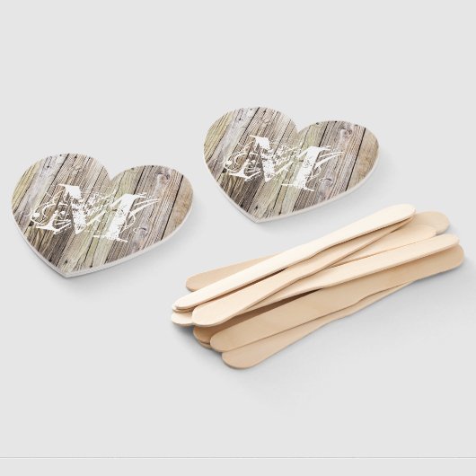 Rustic Wood Monogrammed Handwaaier (Niet-gemonteerd)