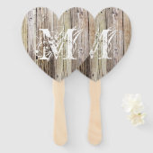 Rustic Wood Monogrammed Handwaaier (Voorkant en achterkant)