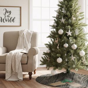 Rustic Wood monogrammed kerstboomrok Kerstboom Rok