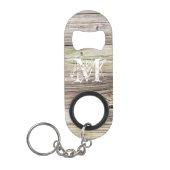 Rustic Wood Monogrammed Mini Flessenopener (Voorkant)
