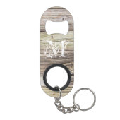 Rustic Wood Monogrammed Mini Flessenopener (Achterkant)