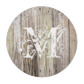 Rustic Wood Monogrammed Snijplank (Voorkant)
