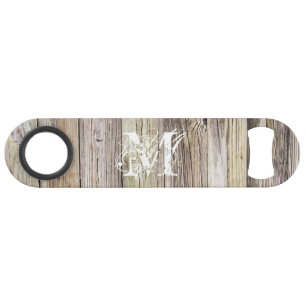Rustic Wood Monogrammed Speed Bottle Opener Speed Flessenopener