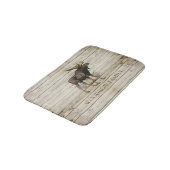 Rustic Wood Moose Family Name Shower Curtain Badmat (Gekanteld)