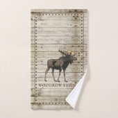 Rustic Wood Moose Towel Bad Handdoek (Handdoek)