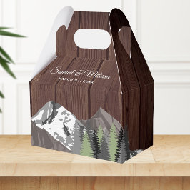 Rustic Wood Mountain Forest Wedding Bedankdoosjes