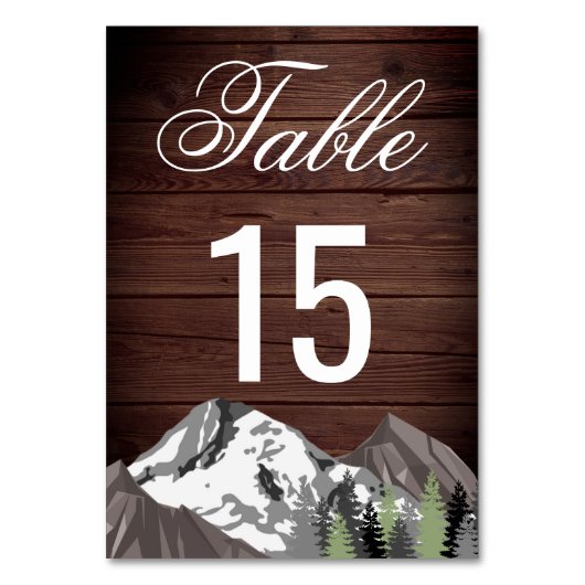 Rustic Wood Mountain Forest Wedding Kaart (Voorkant)